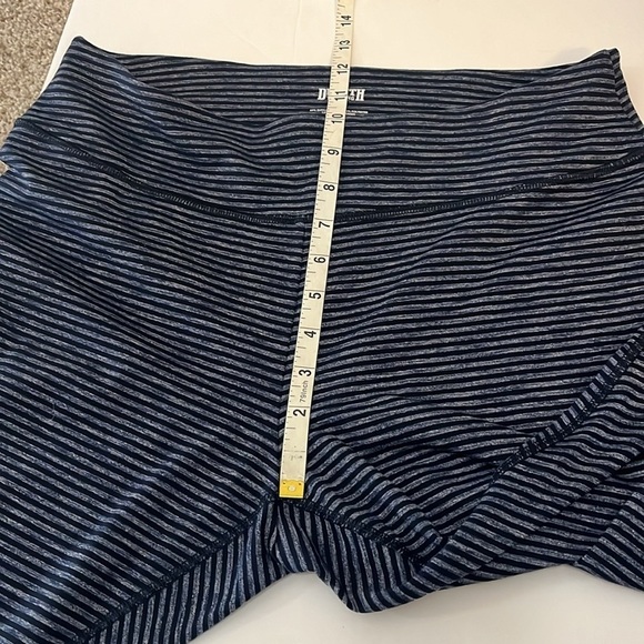 Duluth Trading Co. Navy Stripe Athletic Leggings women’s L Activewear Yoga - Picture 7 of 11